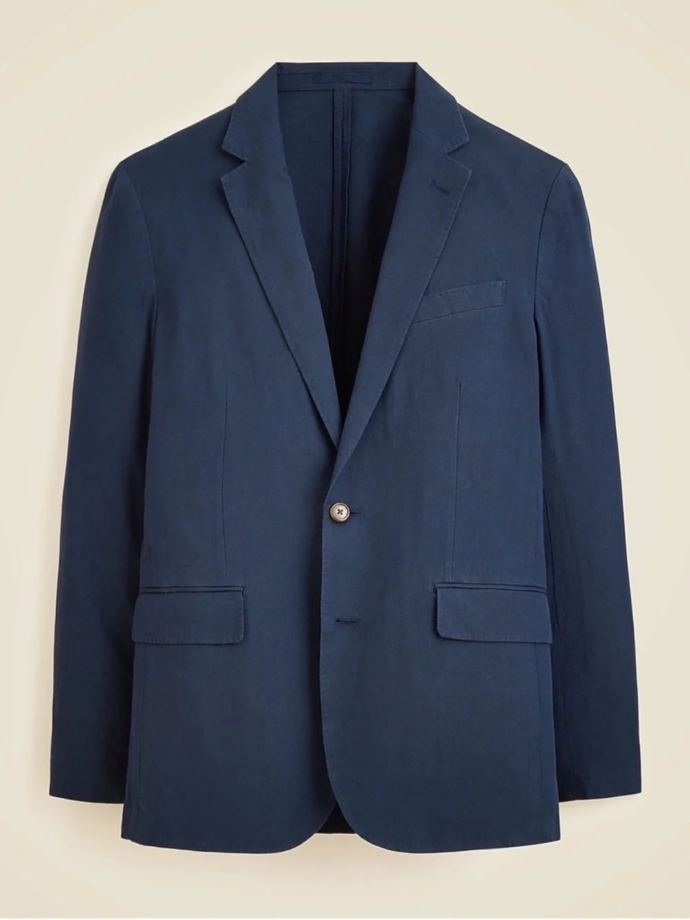 J. Crew Ludlow Unstructured Suit Jacket Blazerin Stretch Cotton Men's 42R Navy